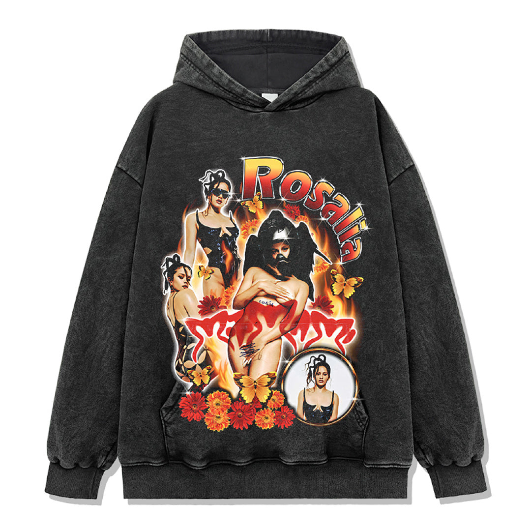 Rosalía Hoodie - Washed Black