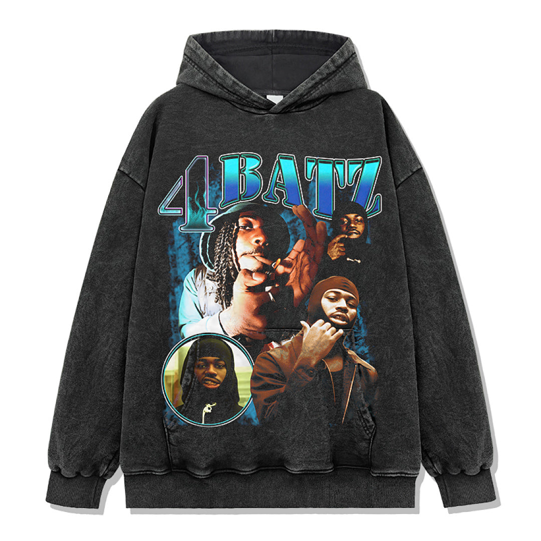 4Batz Hoodie - Washed Black