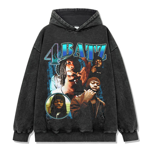 4Batz Hoodie - Washed Black
