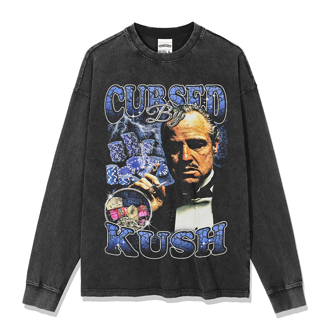 Cursed By Kush Sweatshirt - Washed Black