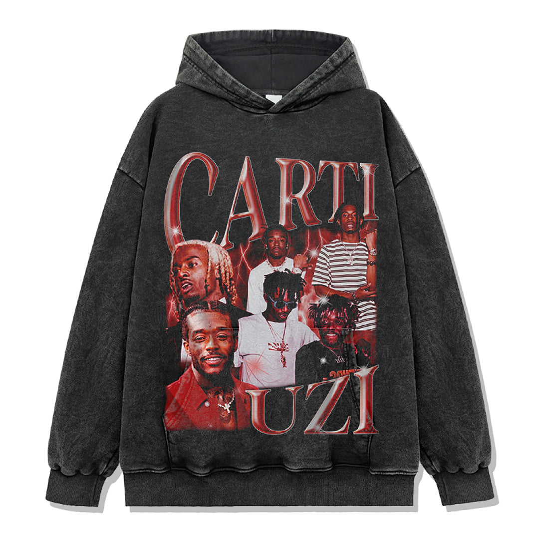 Uzi Carti Hoodie - Washed Black