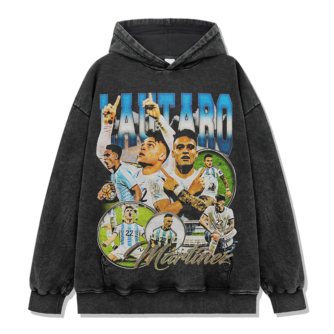 Lautaro Martínez Hoodie - Washed Black