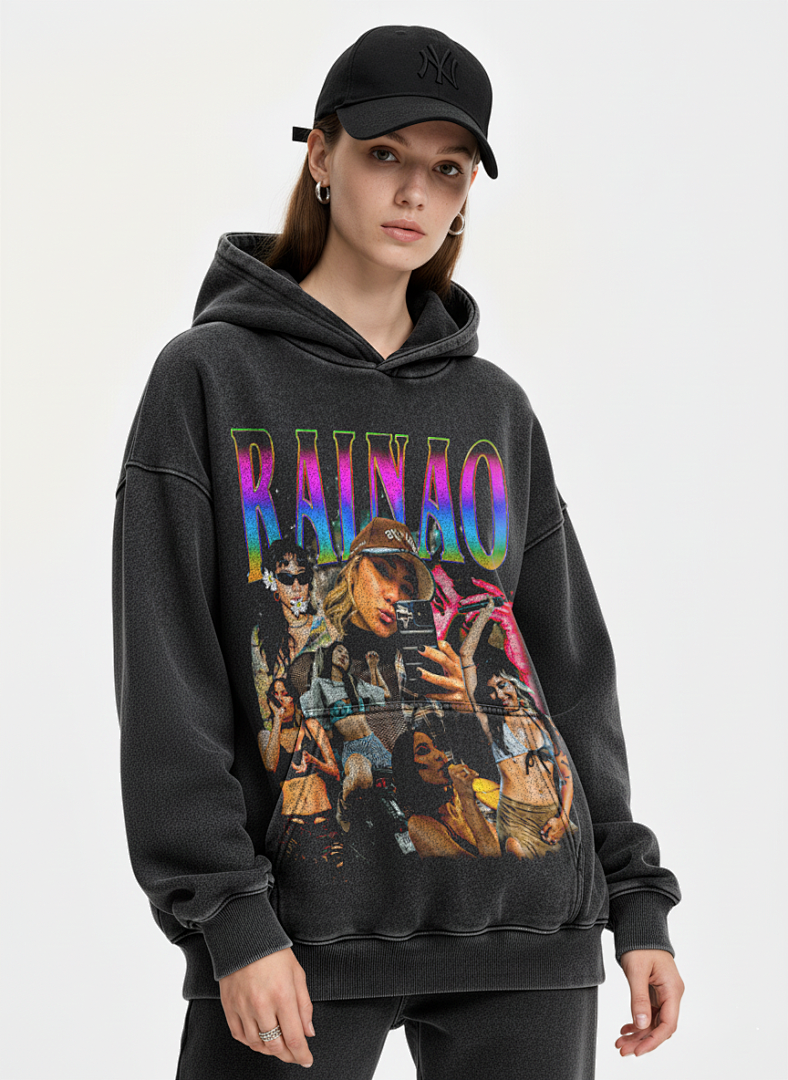 RaiNao Hoodie - Washed Black