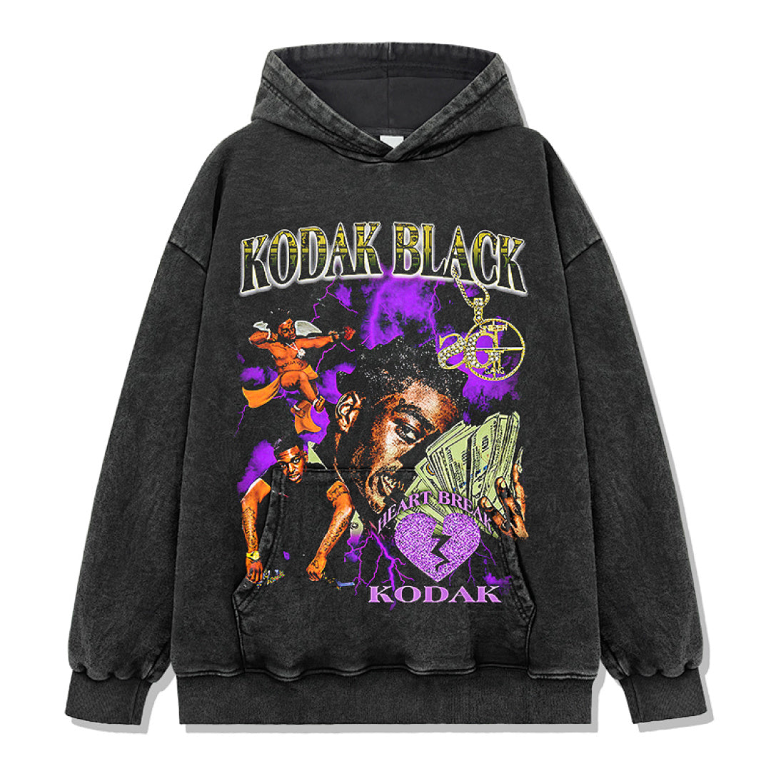 Kodak Black Hoodie - Washed Black