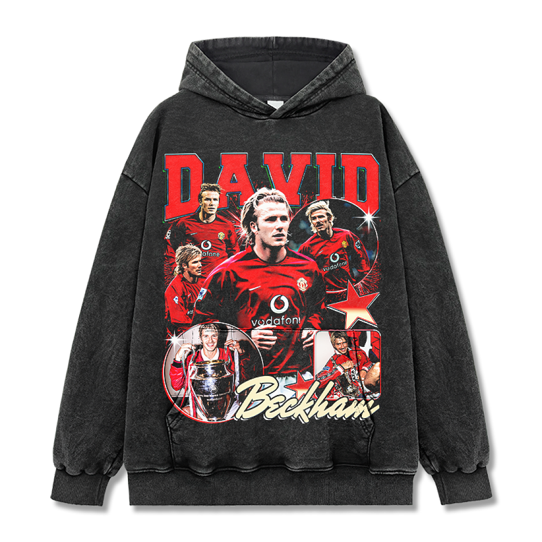 David Beckham Hoodie - Washed Black