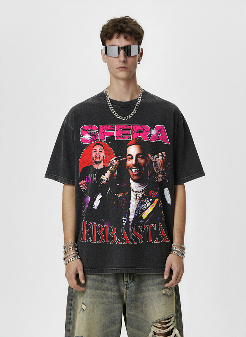 Sfera Ebbasta Tee - Washed Black