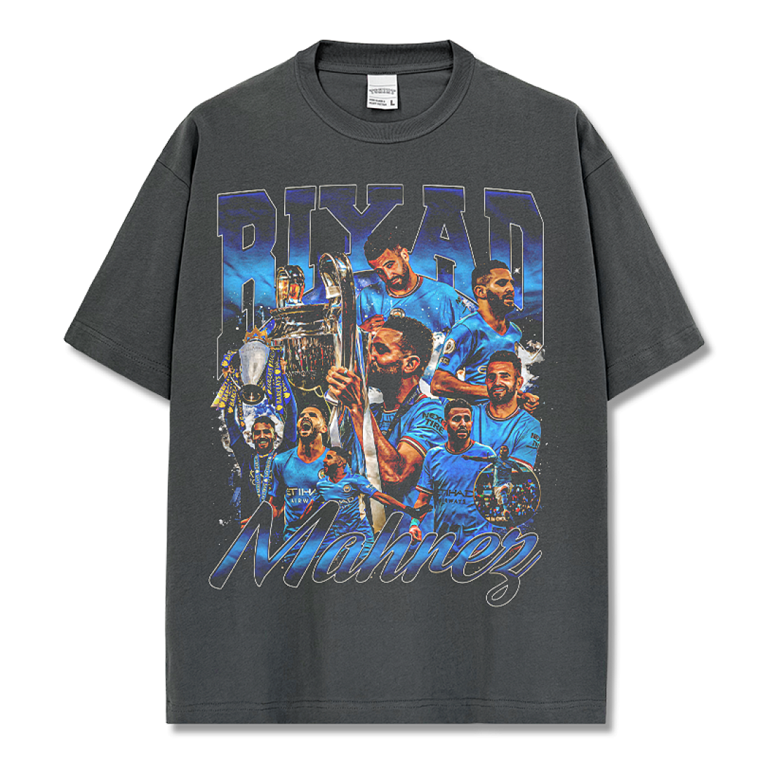 Riyad Mahrez Tee - Charcoal