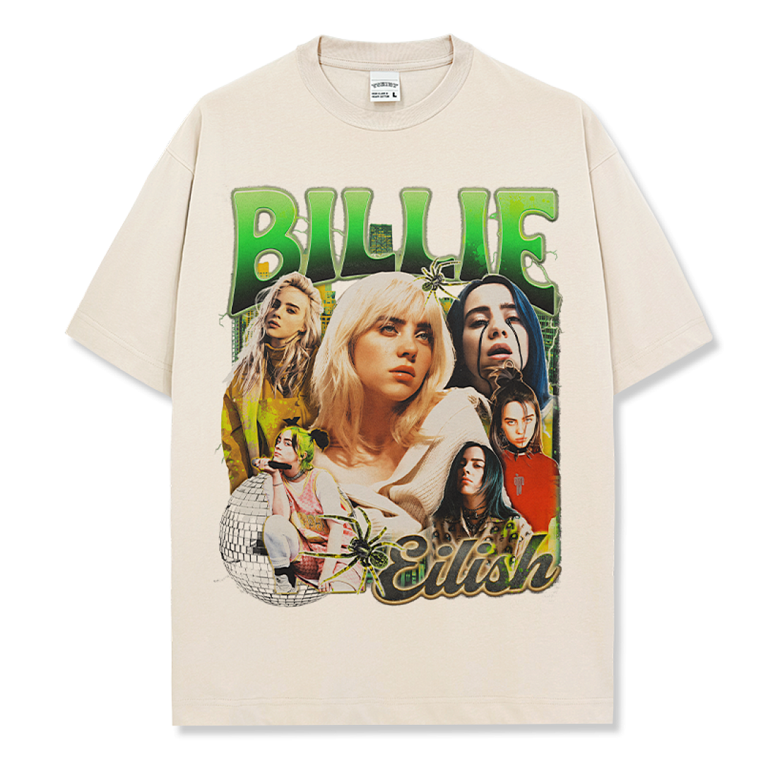 Billie Eilish Tee - Apricot