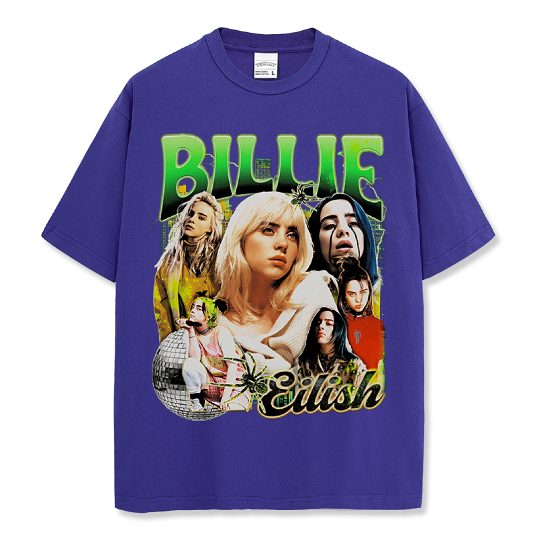 Billie Eilish Tee - Royal Blue