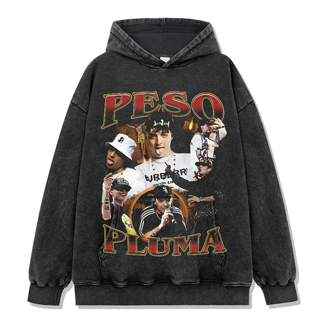 Peso Pluma Design 7407 Hoodie - Washed Black