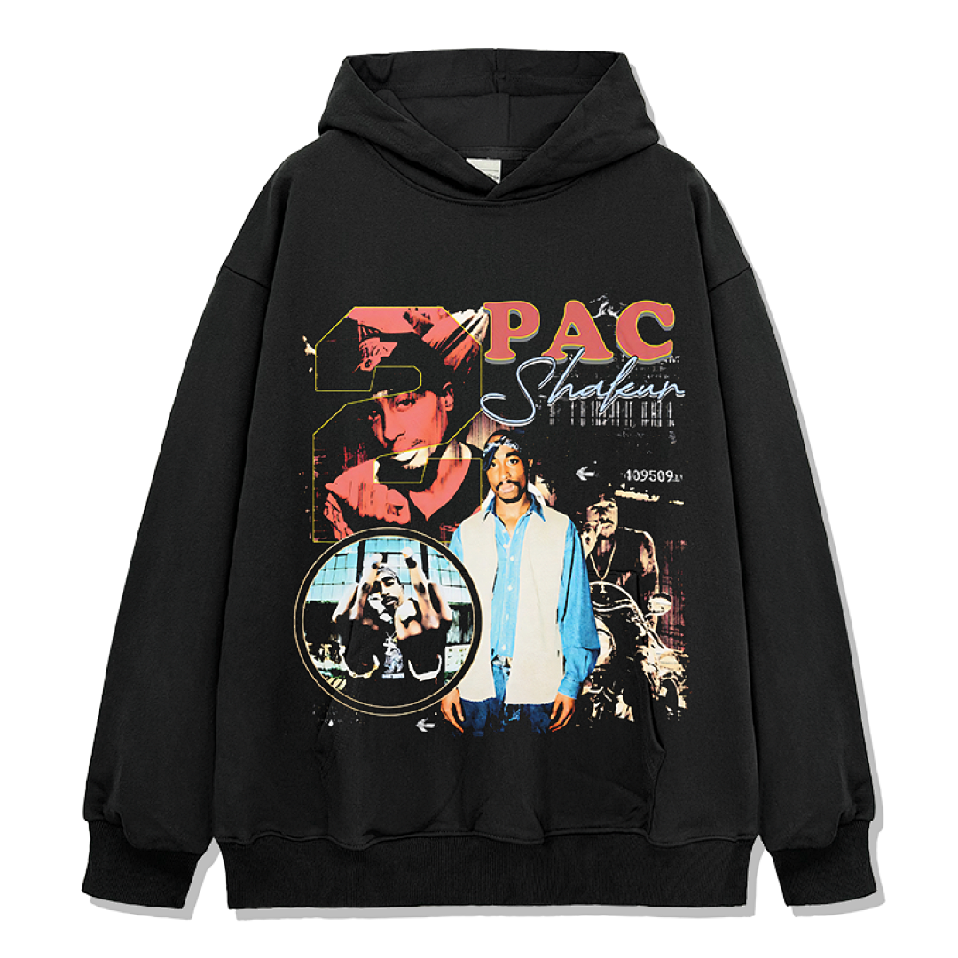 Tupac Design 7362 Hoodie - Black