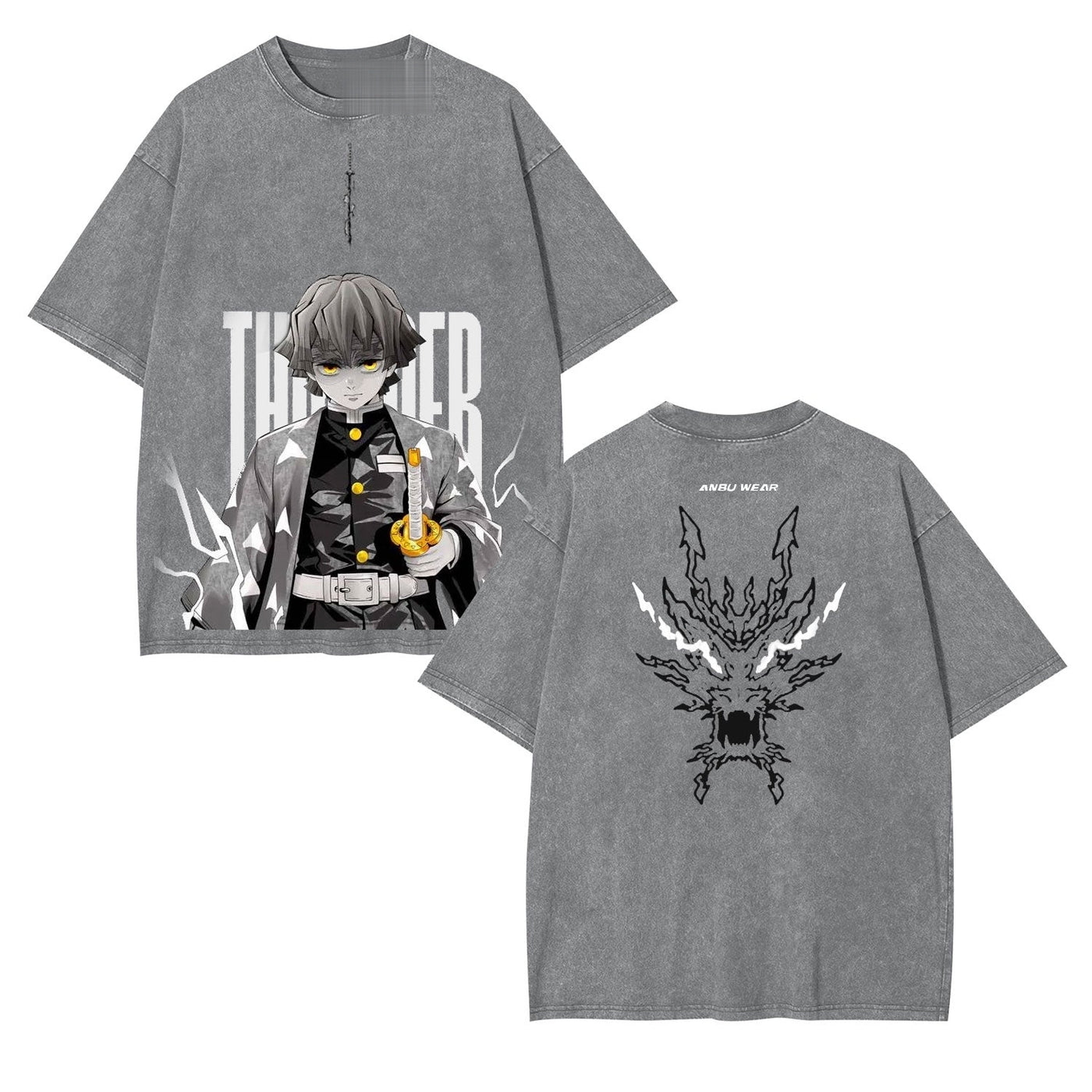 Zenitsu Demon Slayer Unisex Washed Graphic Tee — product image 1