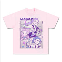 Demon Hunters Anime Demon Slayer Front-Print Heavyweight Graphic T-Shirt