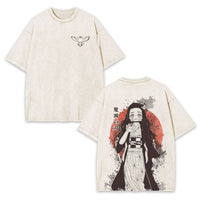 Nezuko Kamado Demon Slayer Anime Washed Graphic Tee