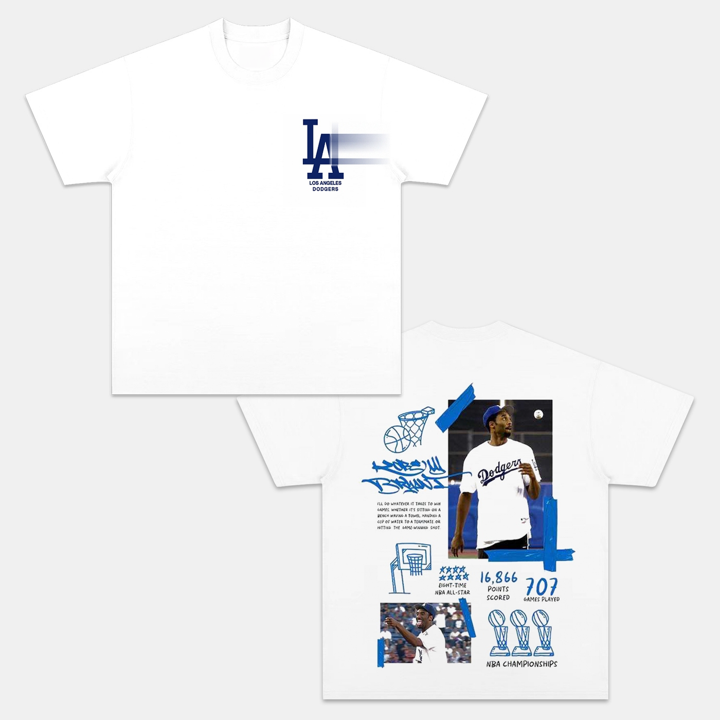 Kobe Bryant x Los Angeles Dodgers Tribute Vintage Heavyweight Graphic T-Shirt — product image 1