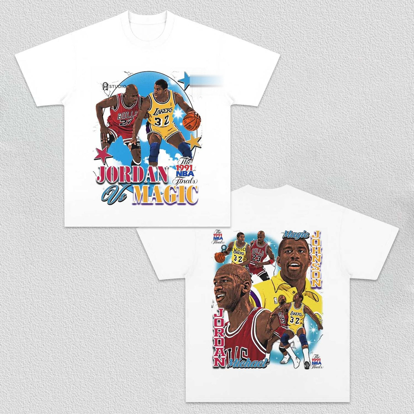 Michael Jordan vs Magic Johnson Graphic Tee — product image 1