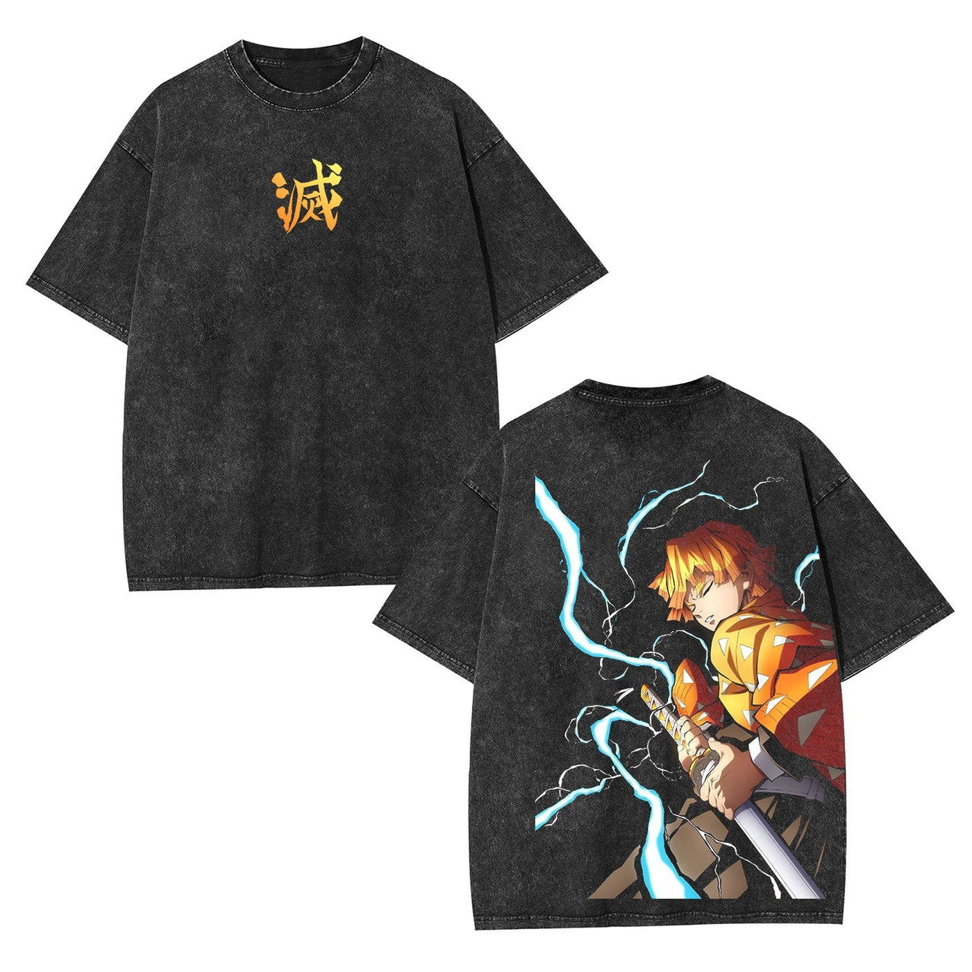 Zenitsu Agatsuma Demon Slayer Vintage Heavyweight Graphic T-Shirt — product image 1