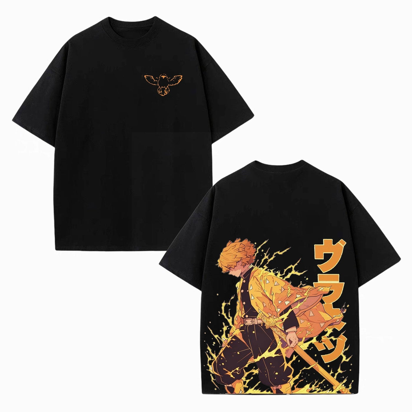 Zenitsu Agatsuma Demon Slayer Unisex Oversized Graphic Tee — product image 1
