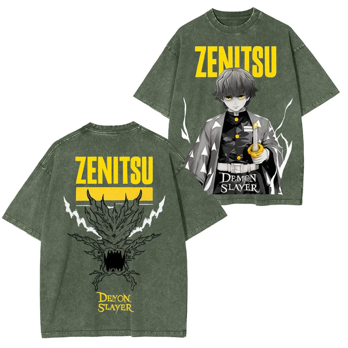 Zenitsu Agatsuma Demon Slayer Vintage Heavyweight Graphic T-Shirt — product image 1