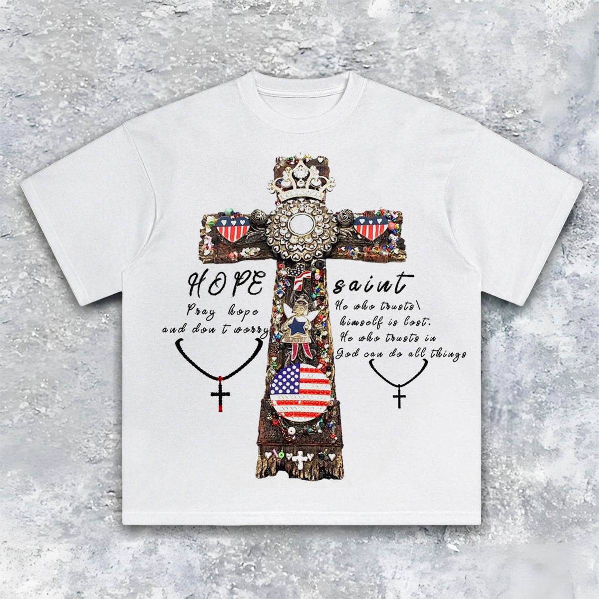 Cross of Hope Heavyweight Streetwear Graphic Tee — product image 1