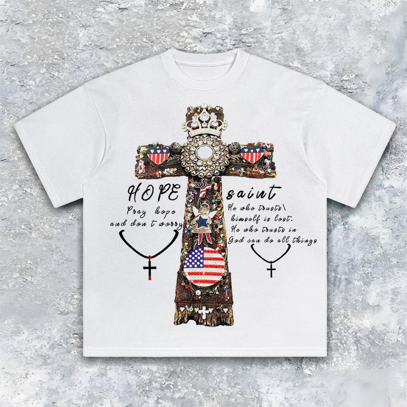 Cross of Hope Heavyweight Streetwear Graphic Tee — product image 1