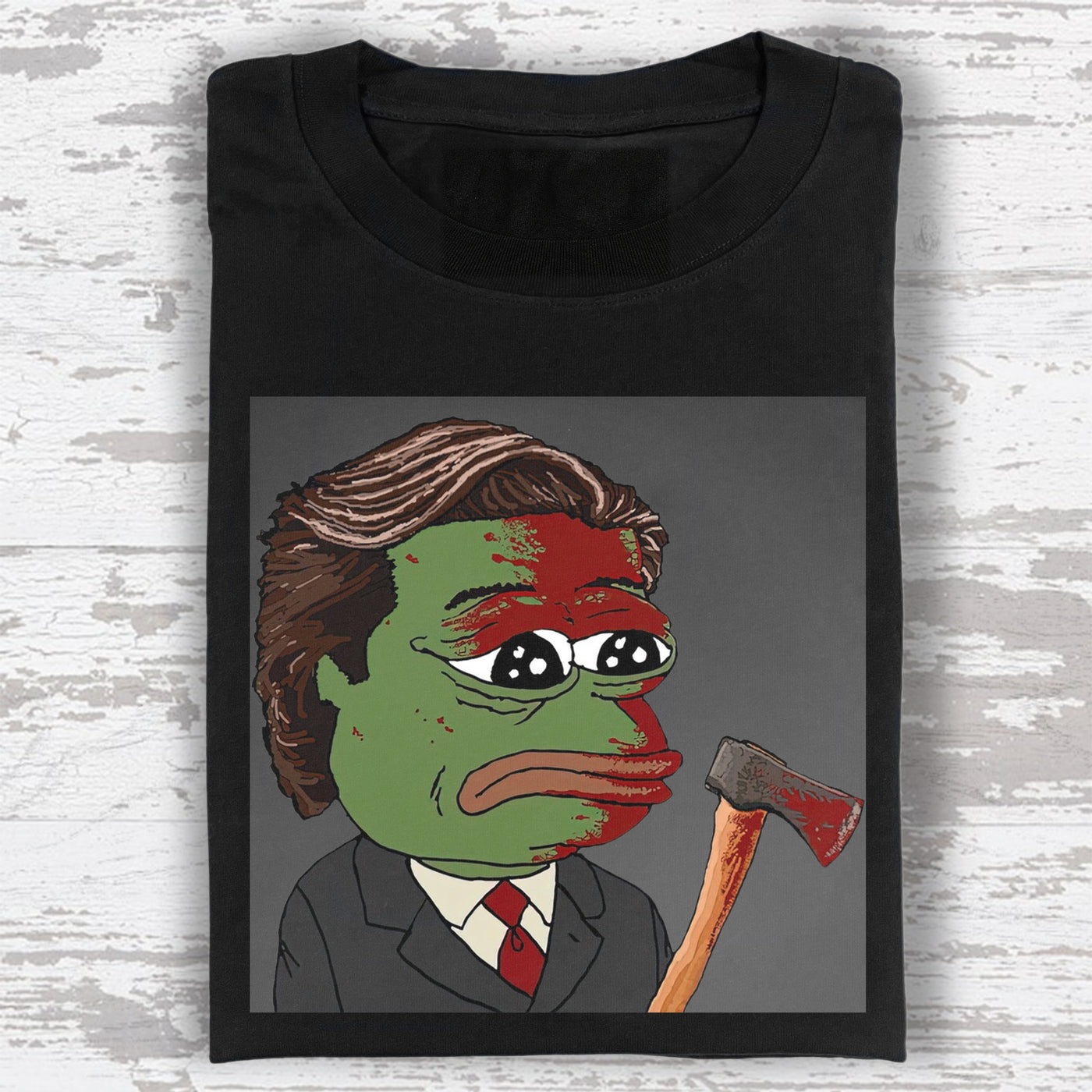 Pepe The Frog as Patrick Bateman 'American Psycho' Meme Tee — product image 1