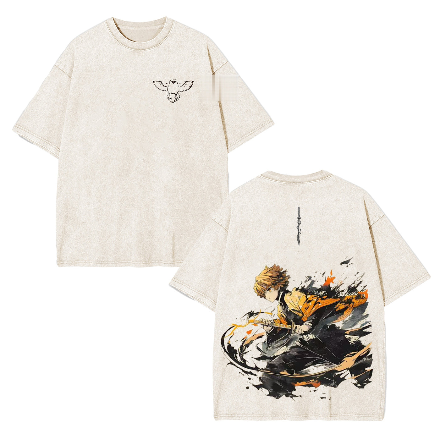 Zenitsu Agatsuma Demon Slayer Vintage Heavyweight Graphic T-Shirt — product image 1