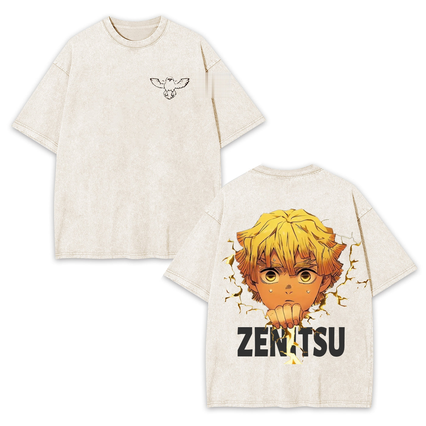 Zenitsu Agatsuma Demon Slayer Vintage Heavyweight Graphic T-Shirt — product image 1
