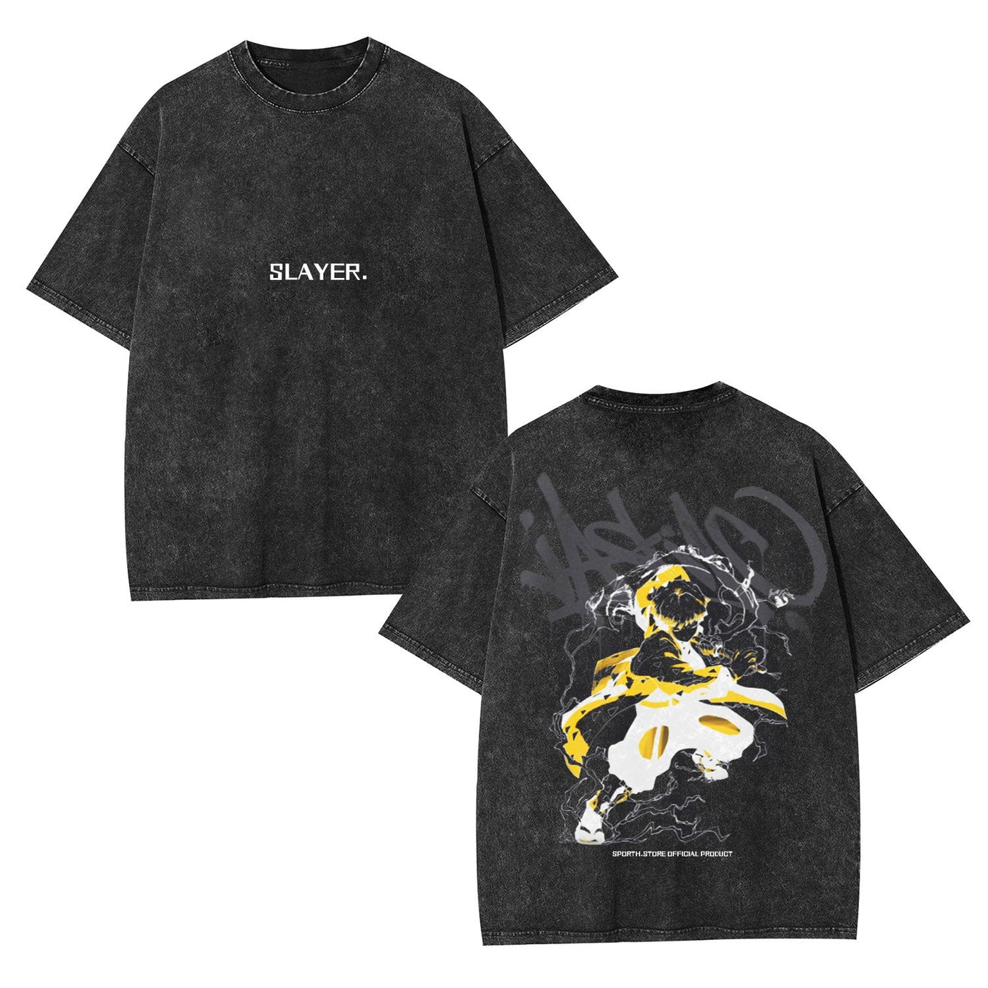Zenitsu Agatsuma Demon Slayer Vintage Heavyweight Graphic T-Shirt — product image 1