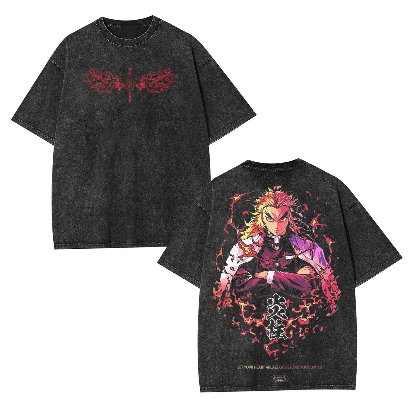 Kyojuro Rengoku Demon Slayer Vintage Heavyweight Graphic T-Shirt — product image 1