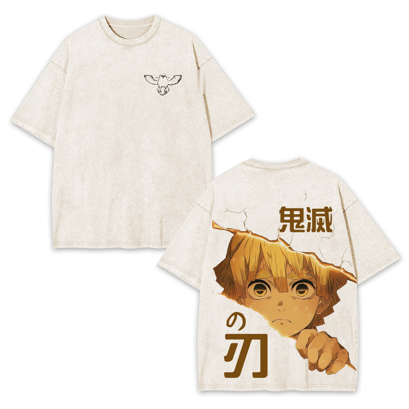 Zenitsu Agatsuma Demon Slayer Vintage Heavyweight Graphic T-Shirt — product image 1