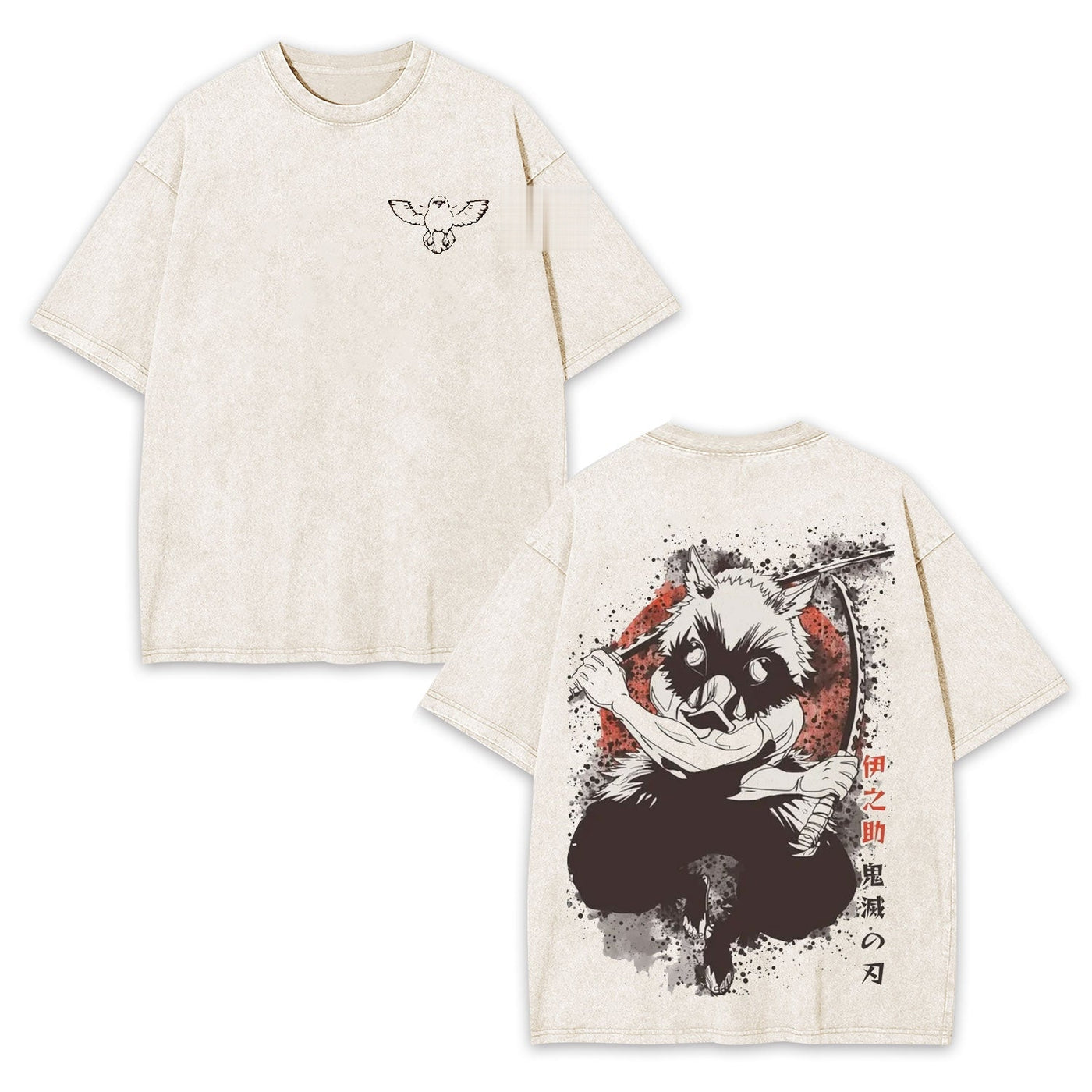Inosuke Hashibira Demon Slayer Vintage Heavyweight Graphic T-Shirt — product image 1