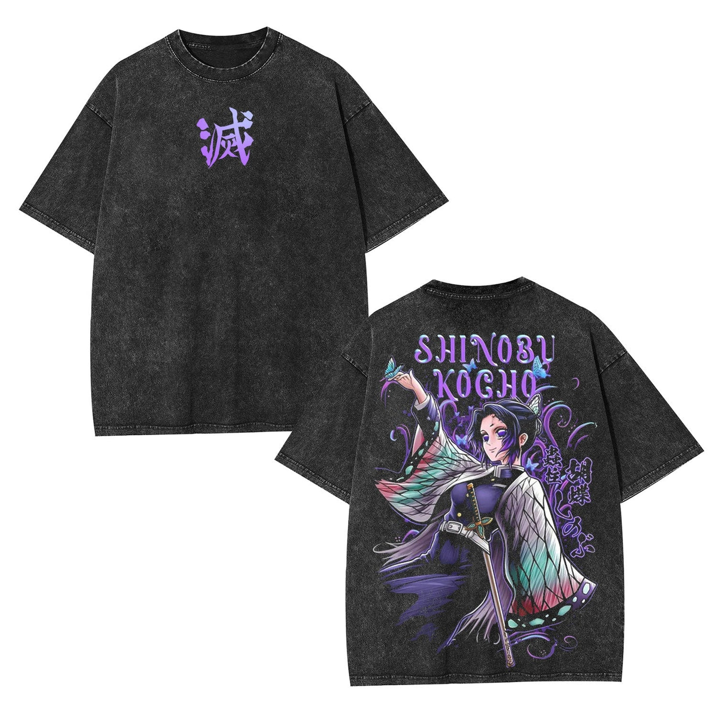 Shinobu Kocho Demon Slayer Unisex Washed Graphic Tee — product image 1
