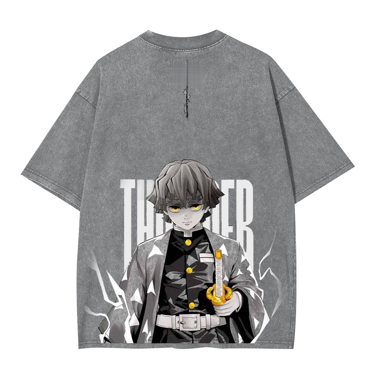 Zenitsu Agatsuma Back Print Demon Slayer Vintage Graphic Tee — product image 1