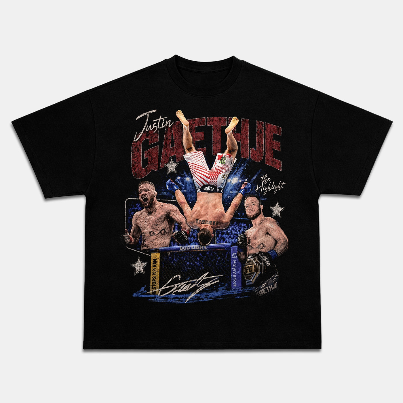 Justin Gaethje UFC Highlight Vintage Graphic Tee — product image 1