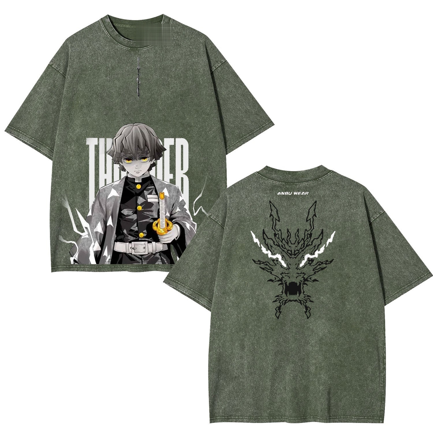 Zenitsu Demon Slayer Unisex Washed Graphic Tee — product image 2