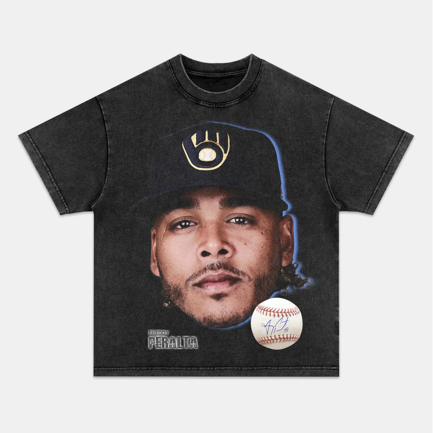 Freddy Peralta Milwaukee Baseball Vintage Heavyweight Graphic T-Shirt — product image 2