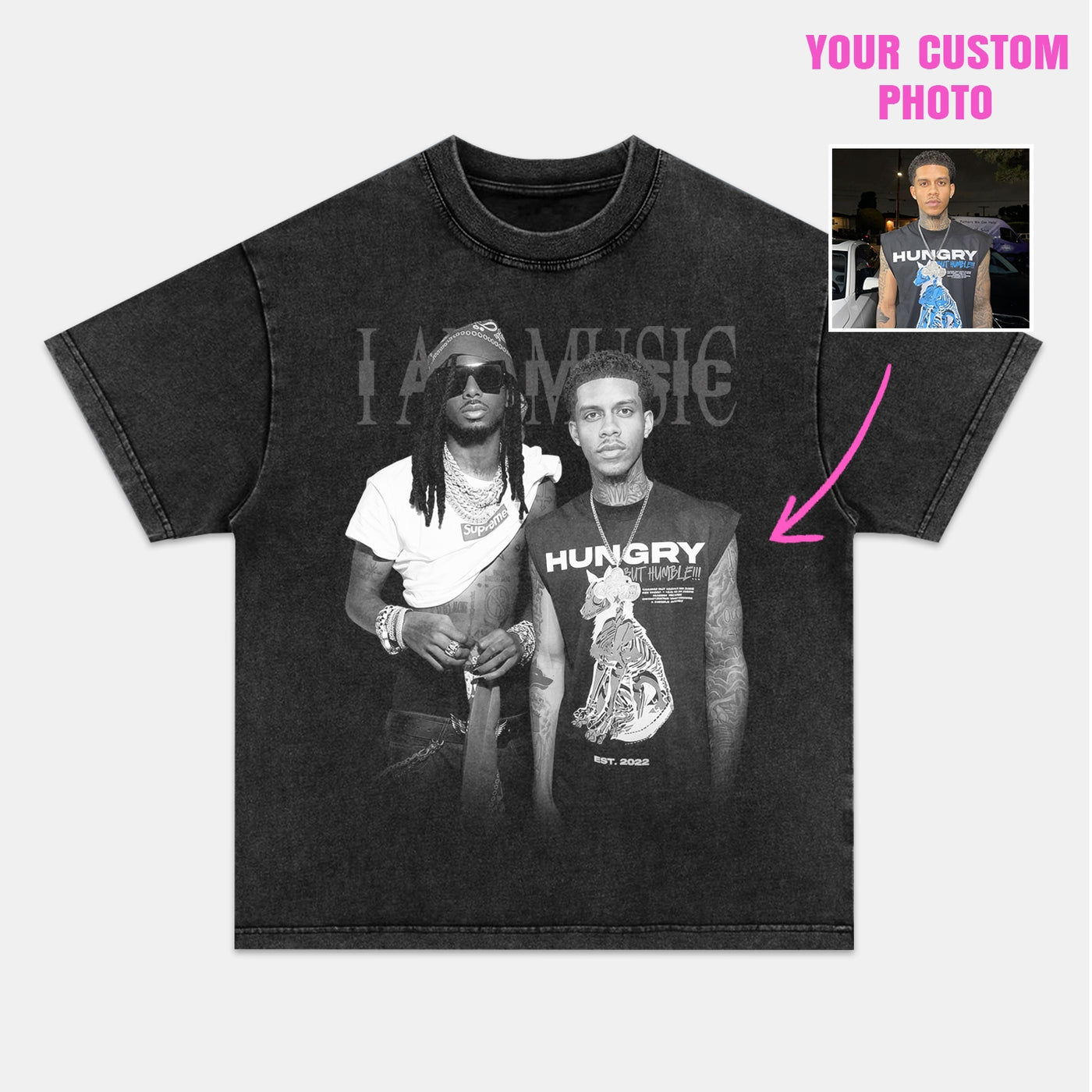 Playboi Carti 'I AM MUSIC' Vintage Rap Graphic Tee — product image 2
