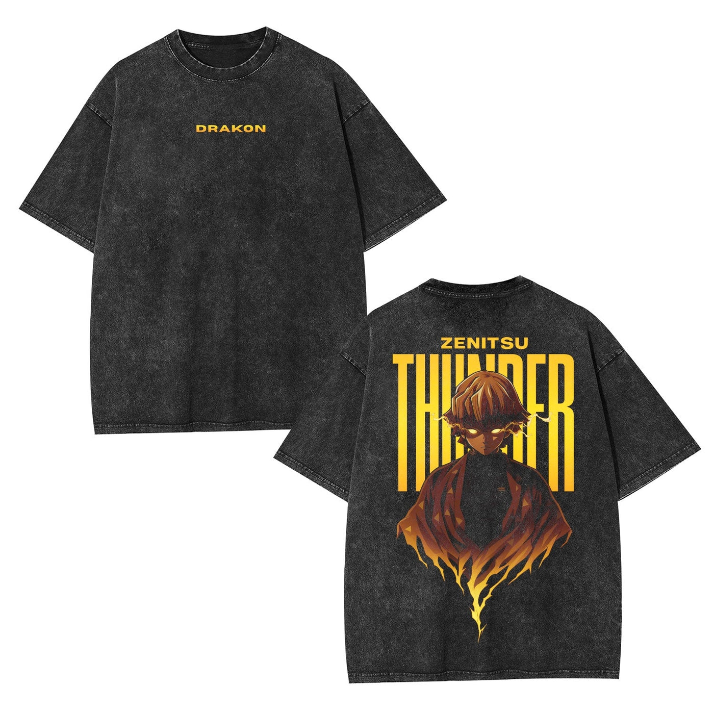 Zenitsu Agatsuma Demon Slayer Vintage Heavyweight Graphic T-Shirt — product image 2
