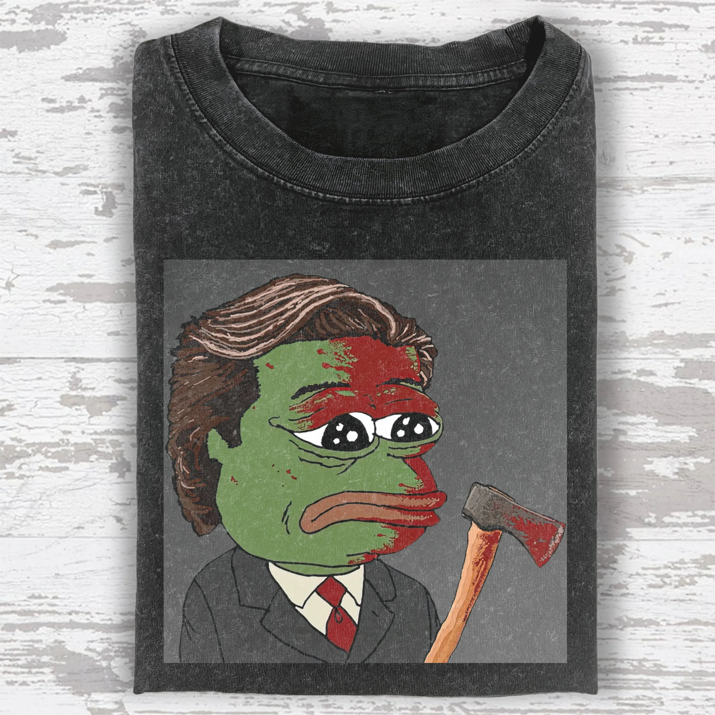 Pepe The Frog as Patrick Bateman 'American Psycho' Meme Tee — product image 2