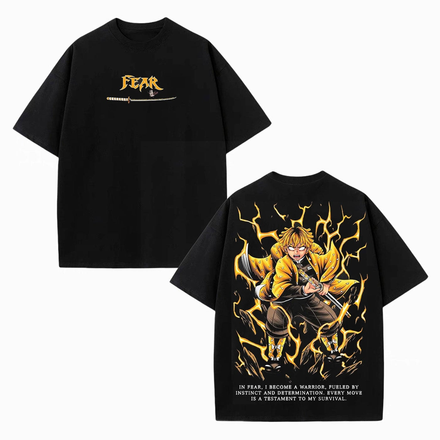 Zenitsu Thunder Breathing Demon Slayer Vintage Washed Graphic Tee — product image 2