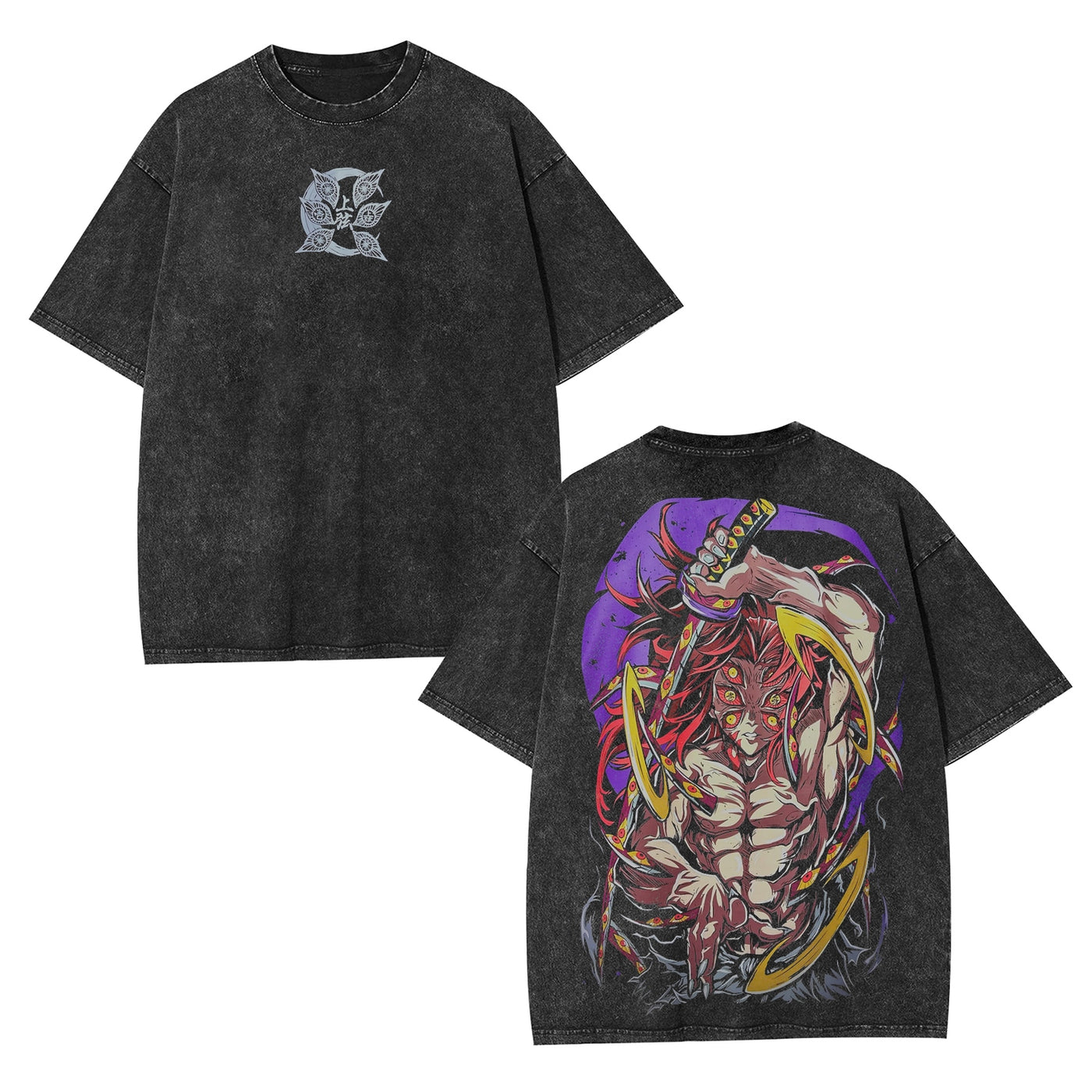Kokushibo Upper Moon 1 Demon Slayer Vintage Heavyweight Graphic T-Shirt — product image 2