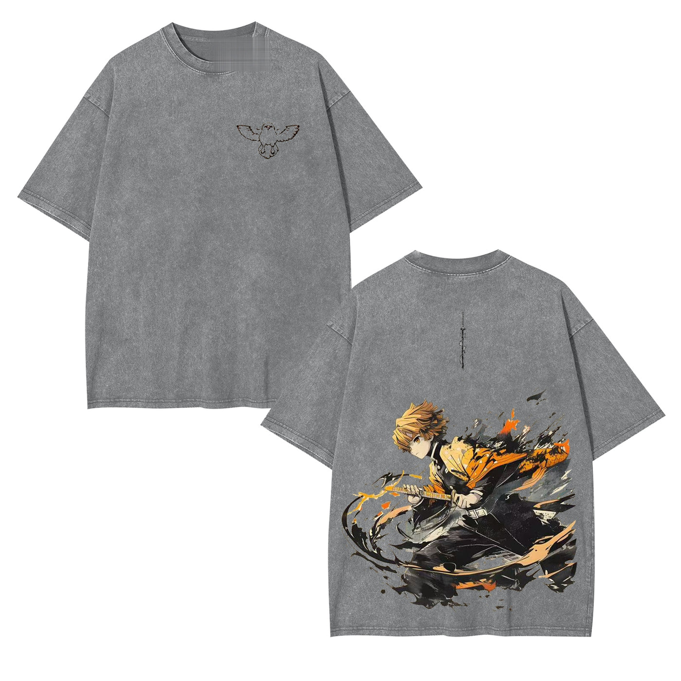 Zenitsu Agatsuma Demon Slayer Vintage Heavyweight Graphic T-Shirt — product image 2