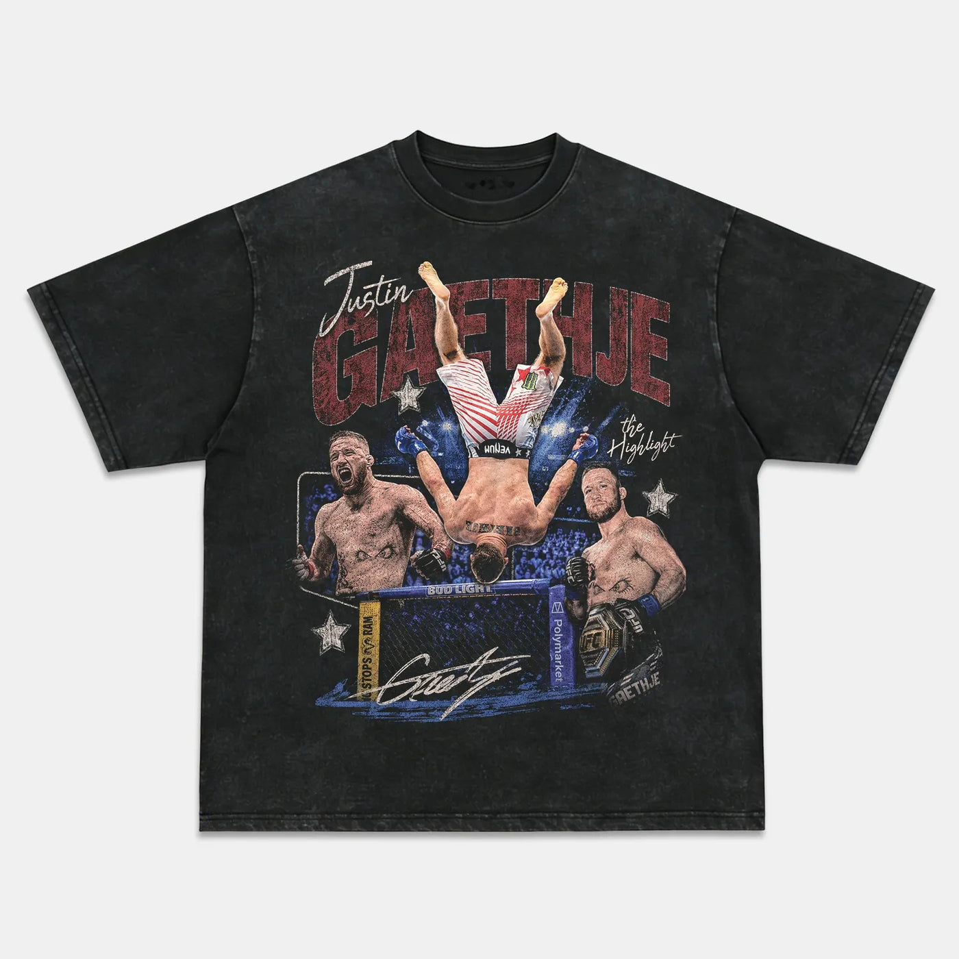 Justin Gaethje UFC Highlight Vintage Graphic Tee — product image 2