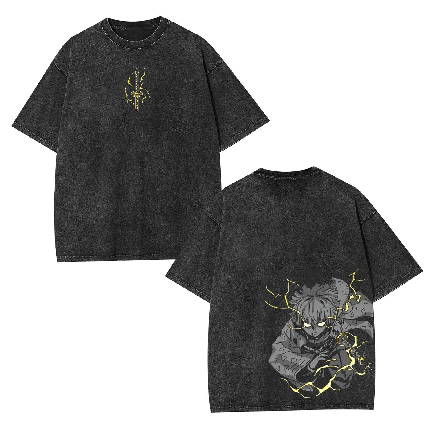 Zenitsu Demon Slayer Unisex Washed Graphic Tee — product image 2