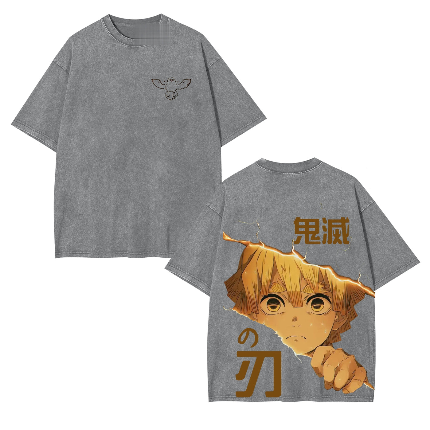 Zenitsu Agatsuma Demon Slayer Vintage Heavyweight Graphic T-Shirt — product image 2