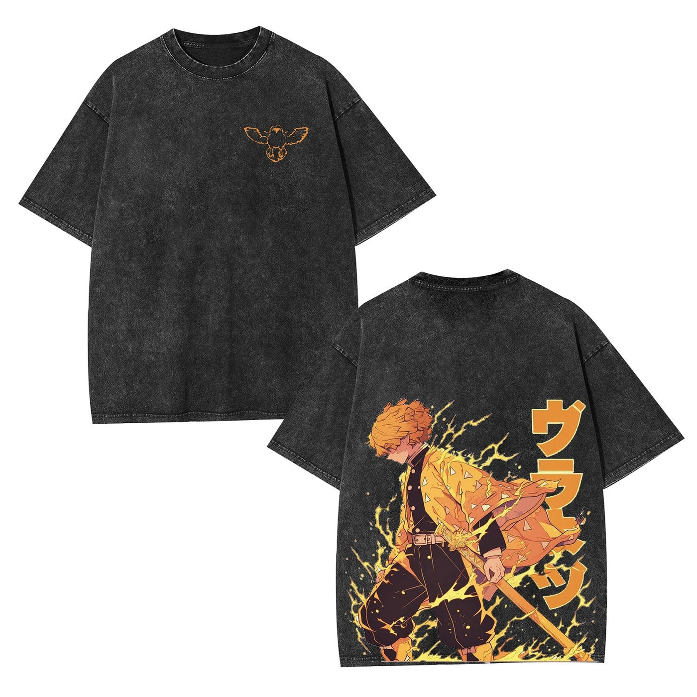 Zenitsu Agatsuma Demon Slayer Unisex Oversized Graphic Tee — product image 2