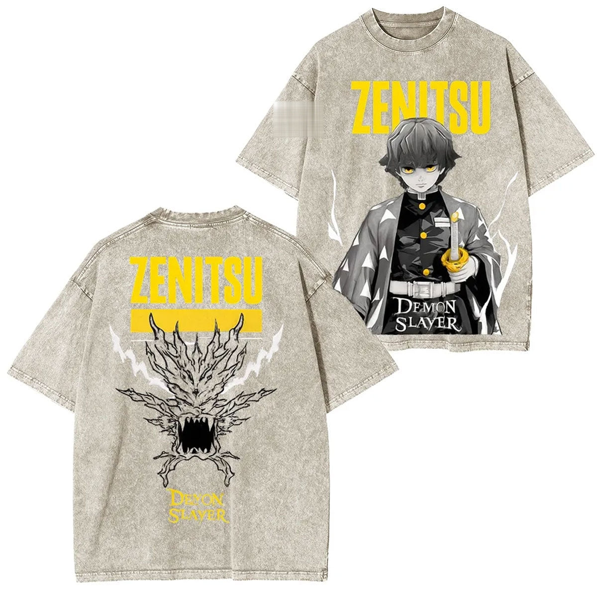 Zenitsu Agatsuma Demon Slayer Vintage Heavyweight Graphic T-Shirt — product image 2