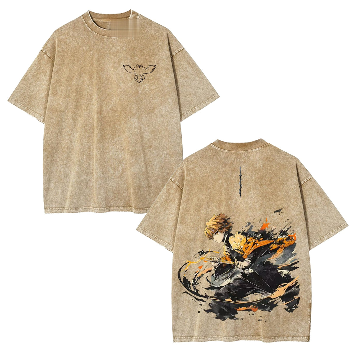 Zenitsu Agatsuma Demon Slayer Vintage Heavyweight Graphic T-Shirt — product image 3