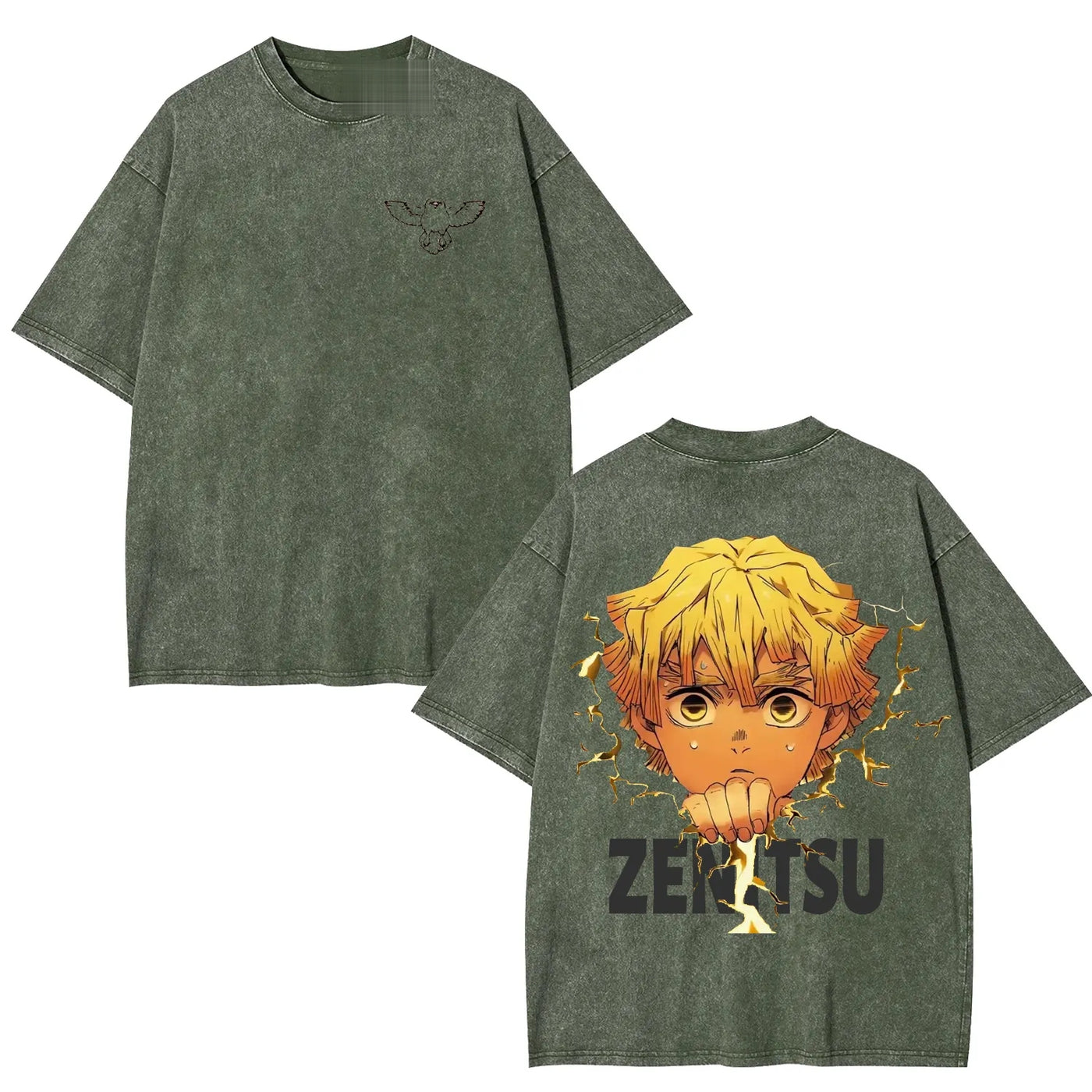 Zenitsu Agatsuma Demon Slayer Vintage Heavyweight Graphic T-Shirt — product image 3